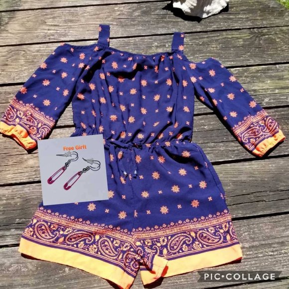 My Michelle Girl Cold Shoulder Beautiful Romper - Picture 1 of 9